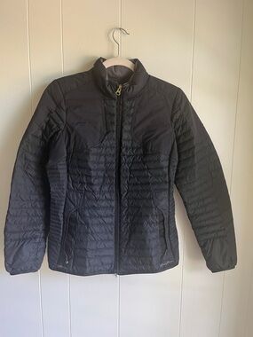 Eddie Bauer Women’s Black Quilted 700 Storm down Puffer Jacket Sz Sm